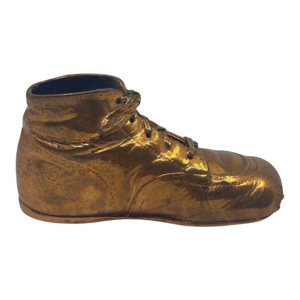 Vintage Bronze‎ Baby Shoes Keepsake Collectibles Pair Appr. 6 Long Mid-Century